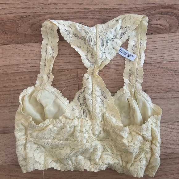 Free People Intimately Women’s Yellow Laced Bra Sz XS - Picture 4 of 5
